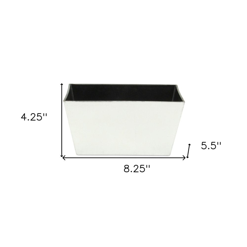 Silver Recycled Plastic Indoor Outdoor Rectangular Planter Box - 8-inch