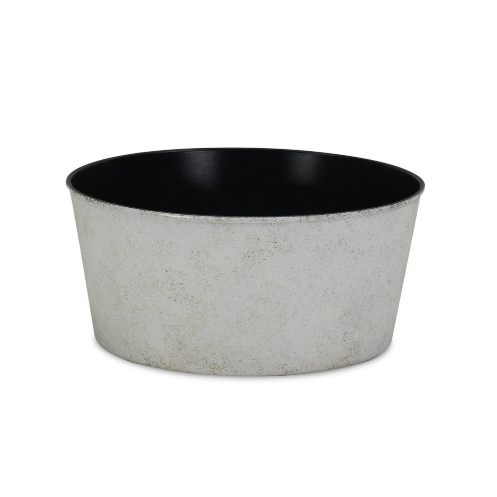 Cream Recycled Plastic Indoor Outdoor Round Pot Planter - 12-inch