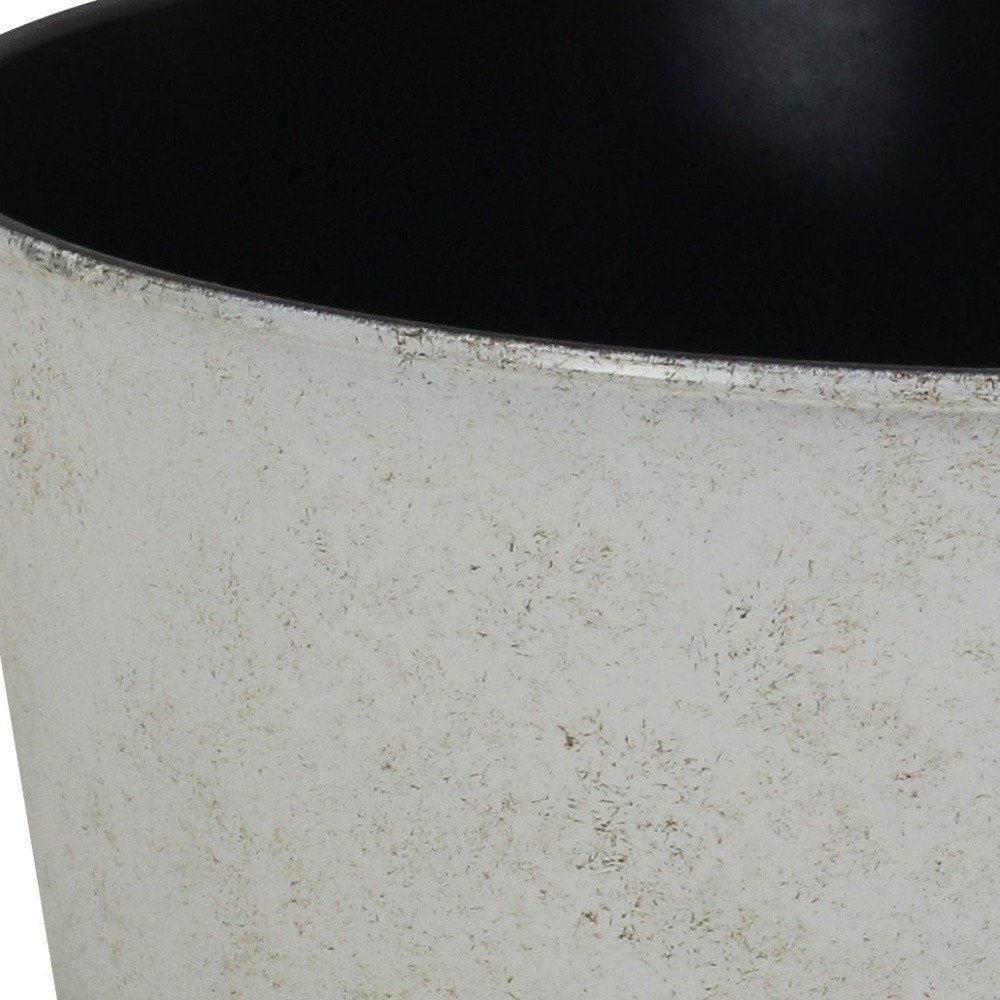 Cream Recycled Plastic Indoor Outdoor Round Pot Planter - 12-inch