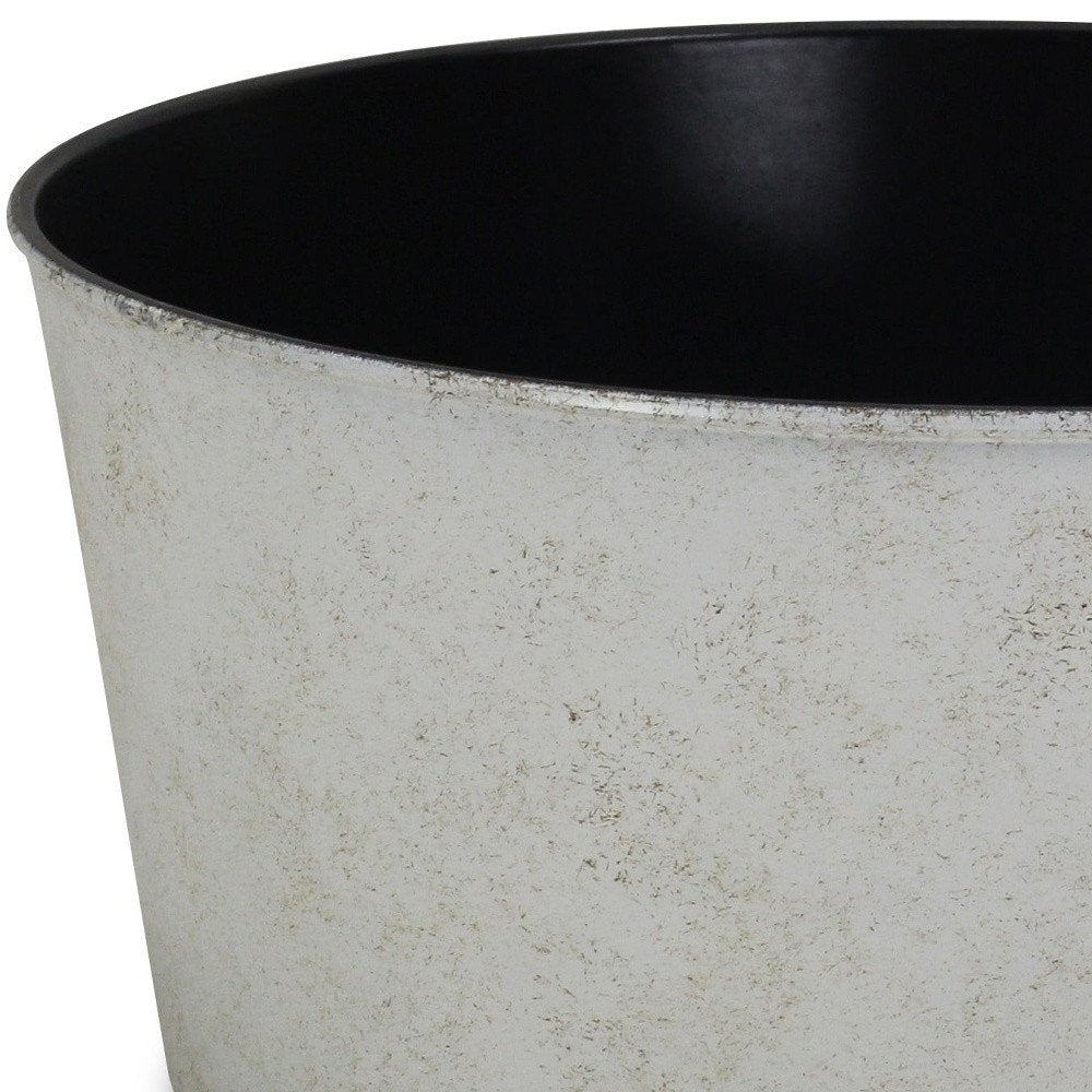 Cream Recycled Plastic Indoor Outdoor Round Pot Planter - 12-inch