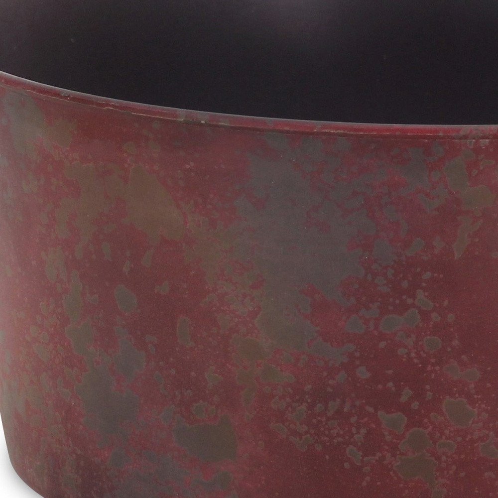 Red Recycled Plastic Indoor Outdoor Round Pot Planter - 12-inch
