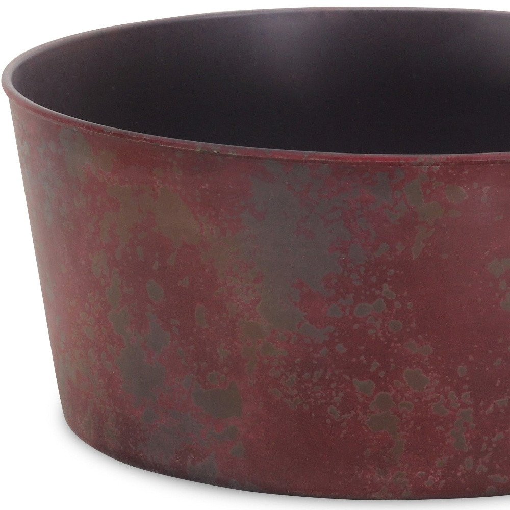 Red Recycled Plastic Indoor Outdoor Round Pot Planter - 12-inch