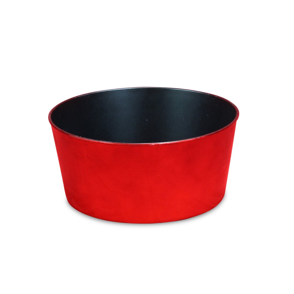 Red Recycled Plastic Indoor Outdoor Round Pot Planter - 12-inch