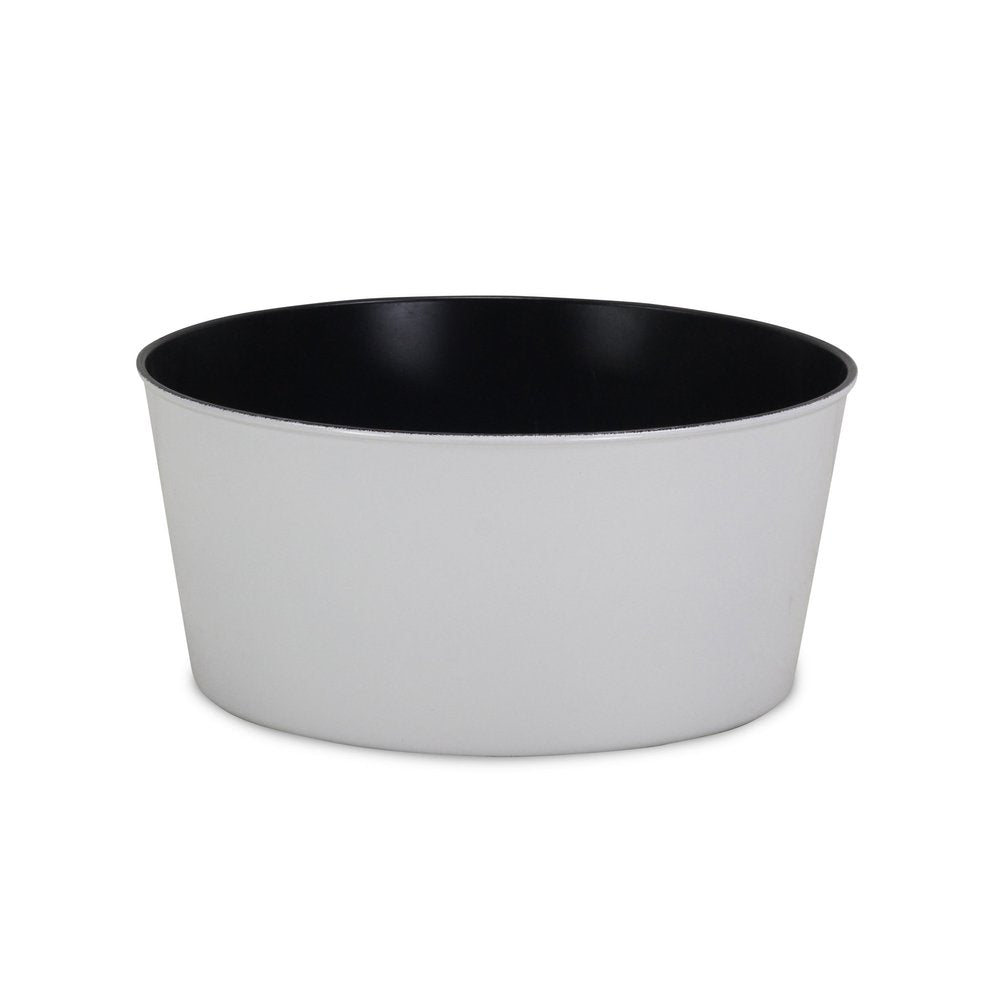 White Recycled Plastic Indoor Outdoor Round Pot Planter - 12-inch