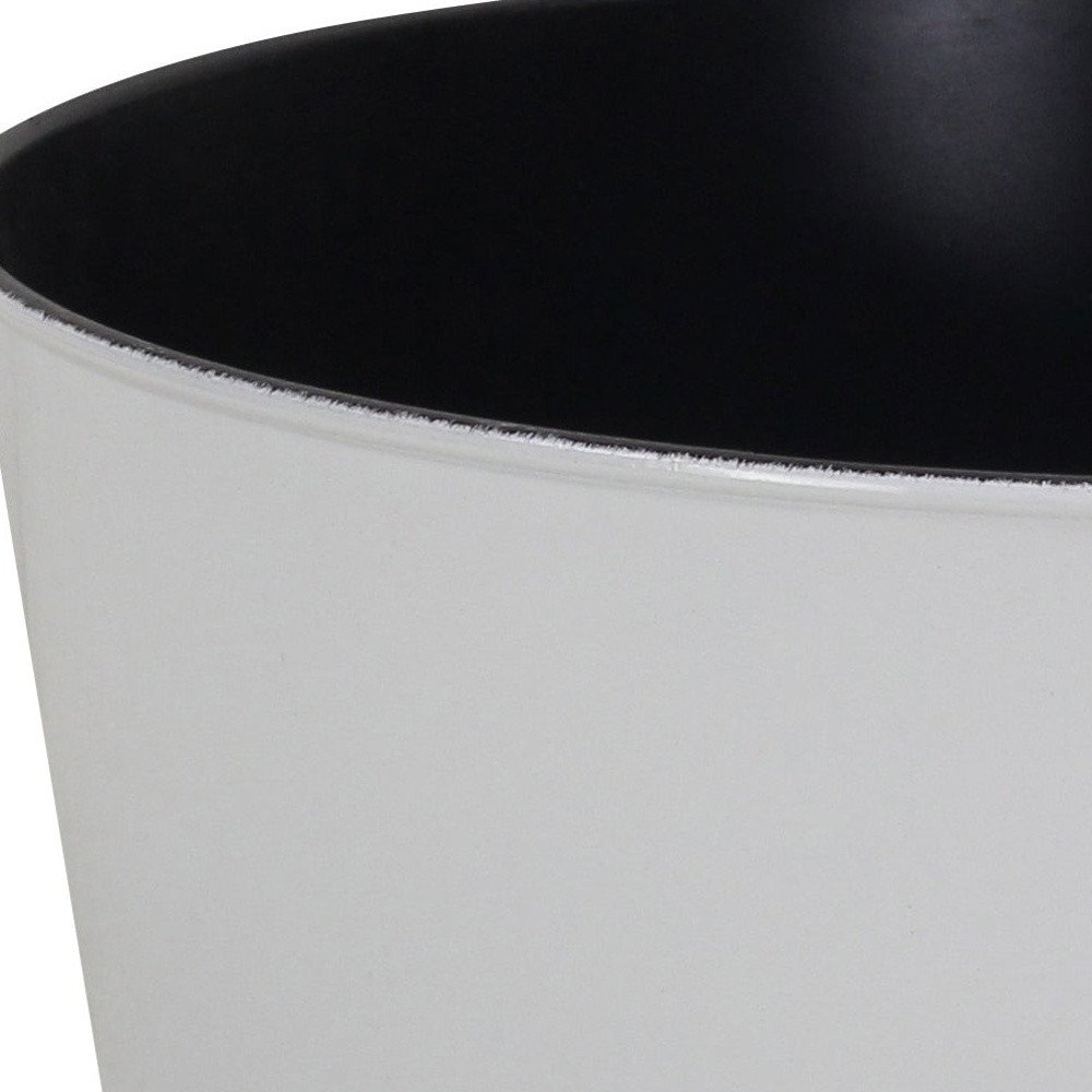 White Recycled Plastic Indoor Outdoor Round Pot Planter - 12-inch