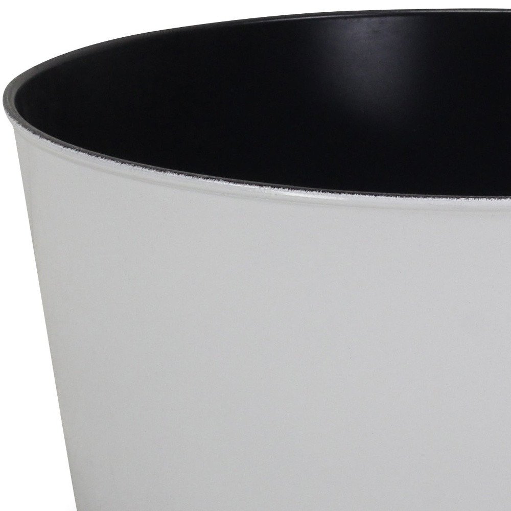 White Recycled Plastic Indoor Outdoor Round Pot Planter - 12-inch