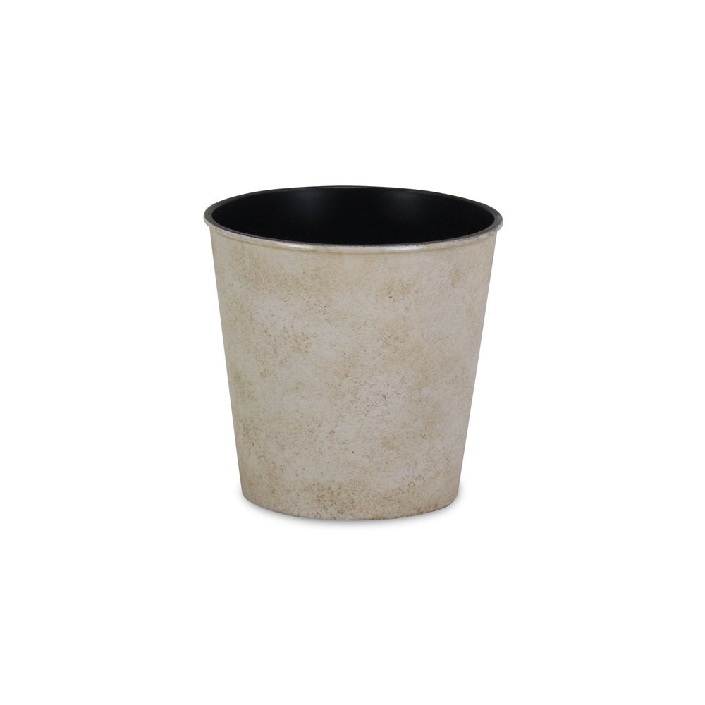 Cream Recycled Plastic Indoor Outdoor Round Pot Planter - 5-inch