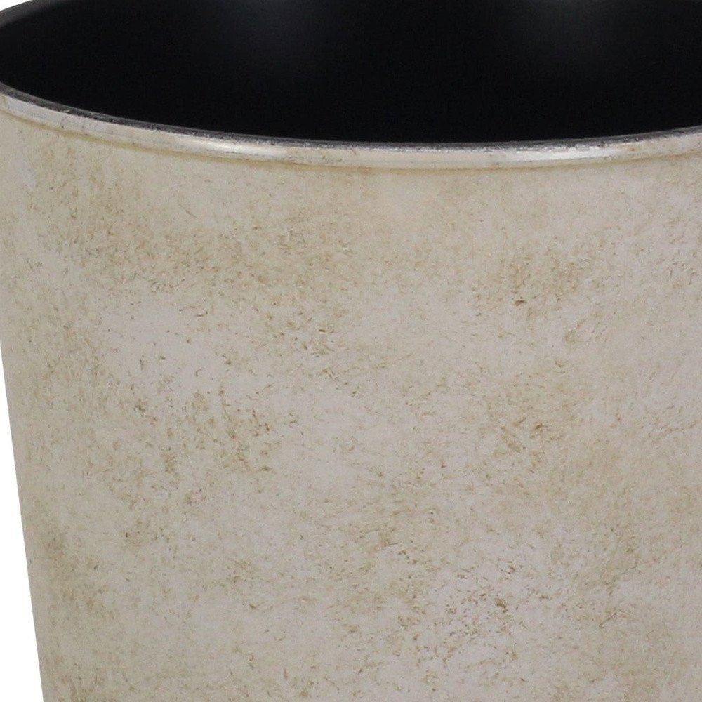 Cream Recycled Plastic Indoor Outdoor Round Pot Planter - 5-inch
