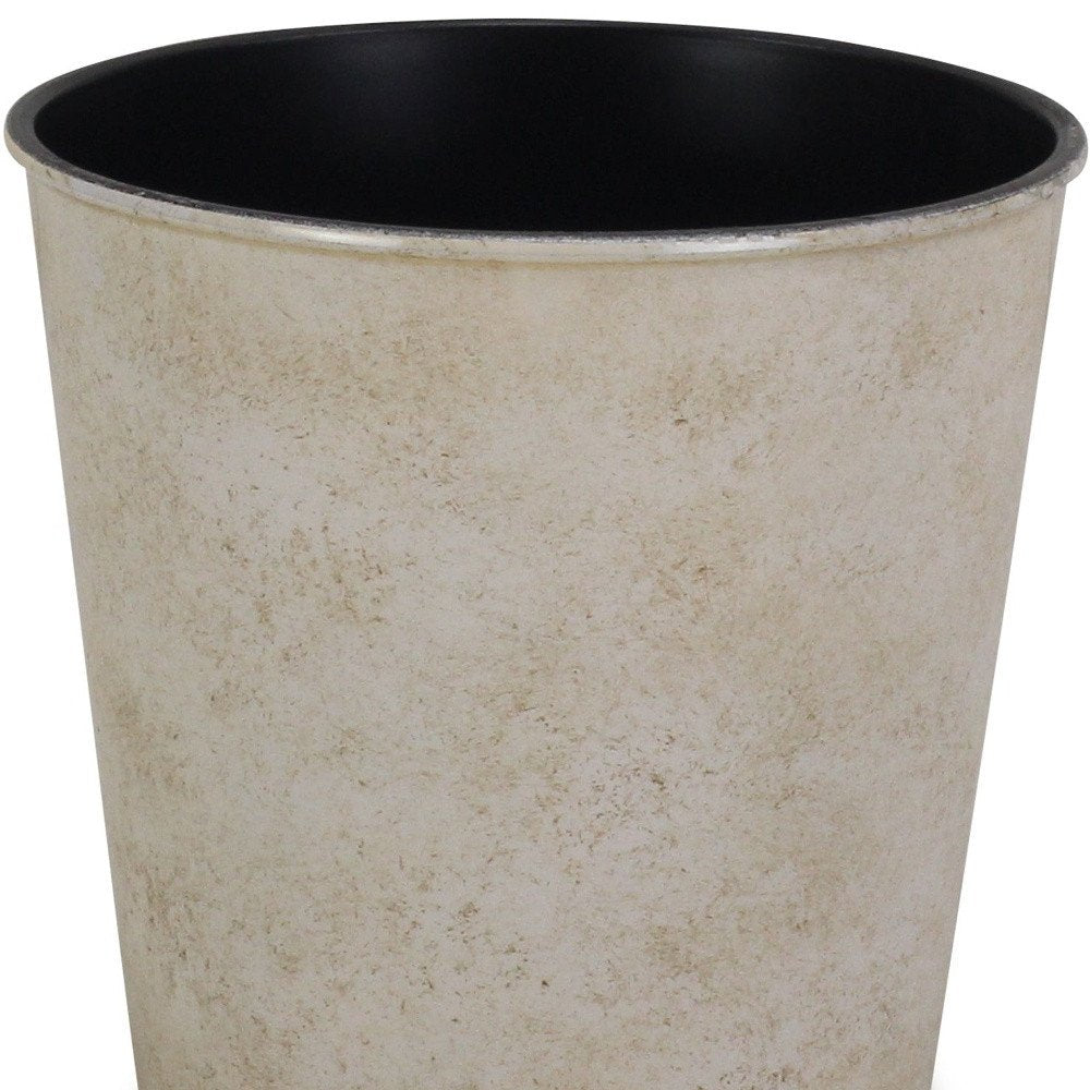 Cream Recycled Plastic Indoor Outdoor Round Pot Planter - 5-inch