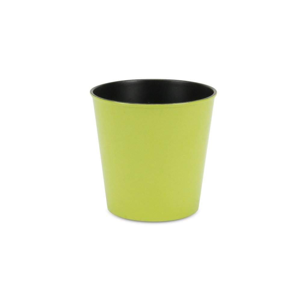 Lime Green Recycled Plastic Indoor Outdoor Round Pot Planter - 5-inch