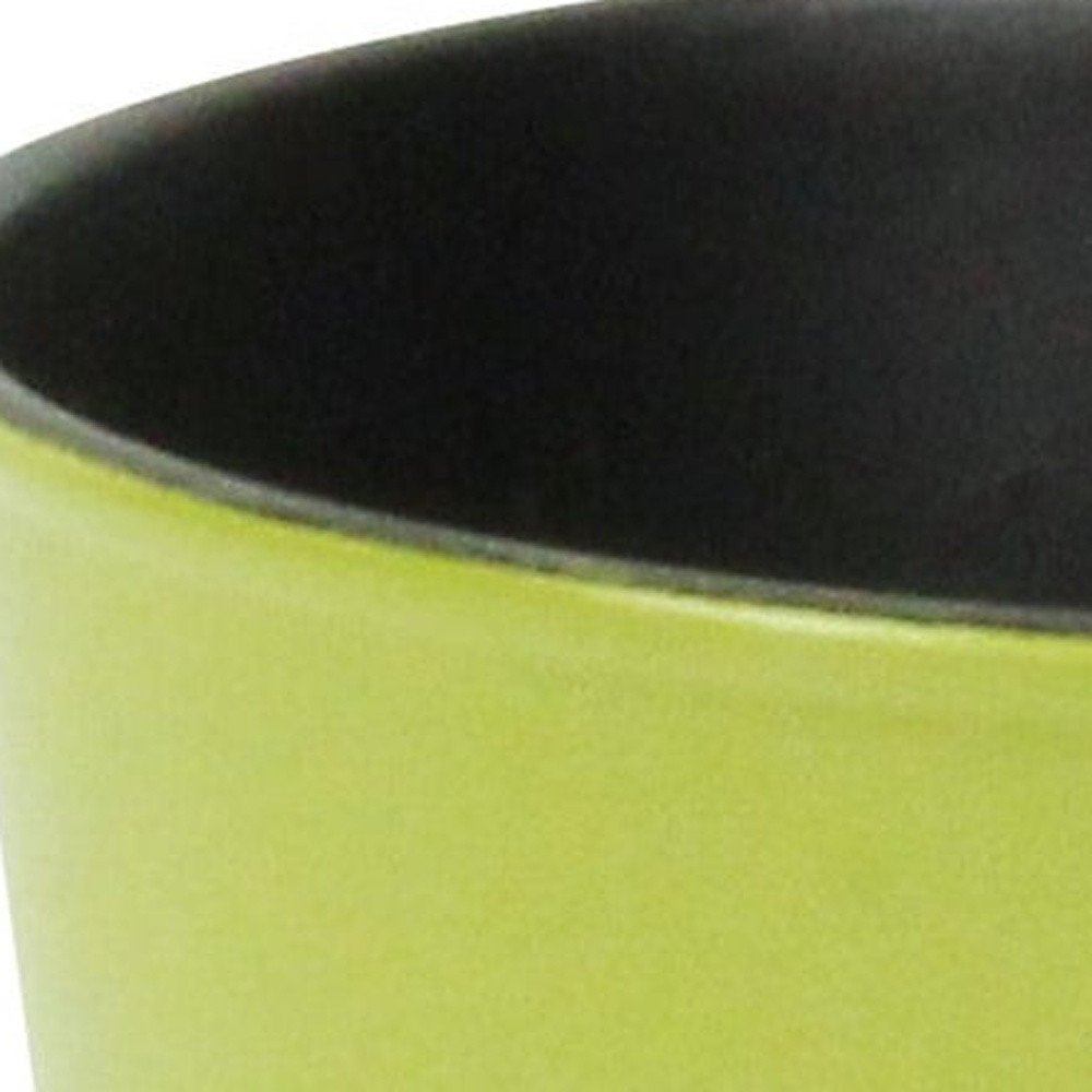 Lime Green Recycled Plastic Indoor Outdoor Round Pot Planter - 5-inch