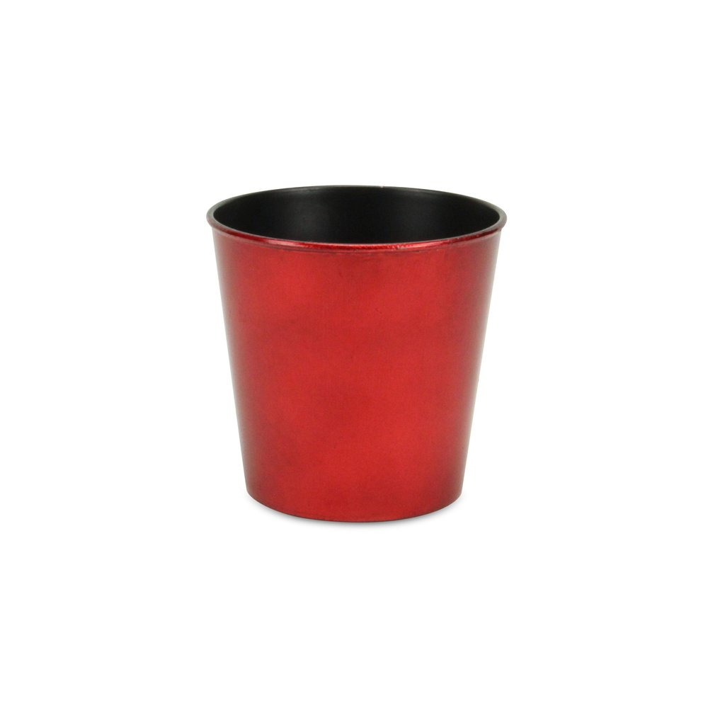 Red Recycled Plastic Indoor Outdoor Round Pot Planter - 5-inch