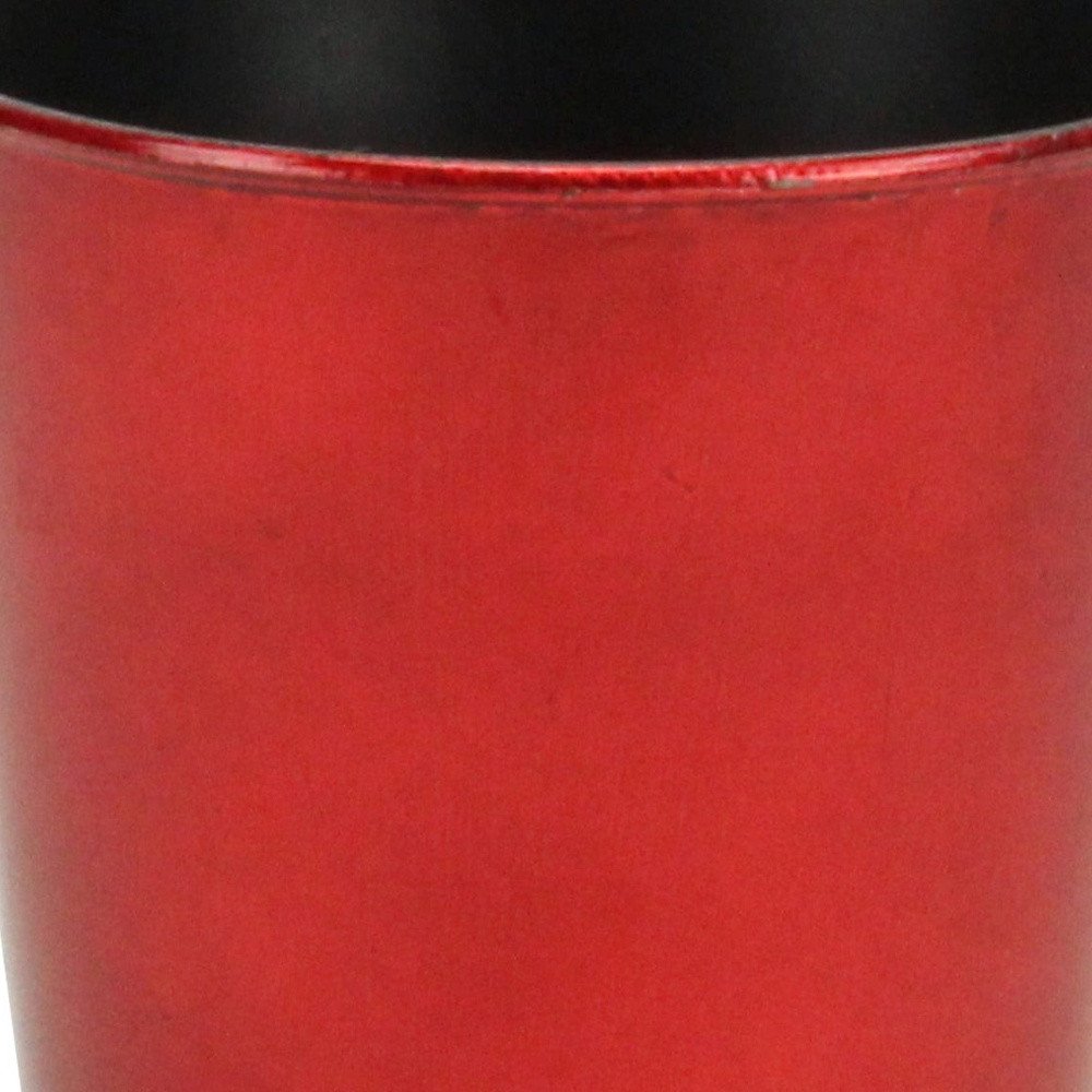 Red Recycled Plastic Indoor Outdoor Round Pot Planter - 5-inch