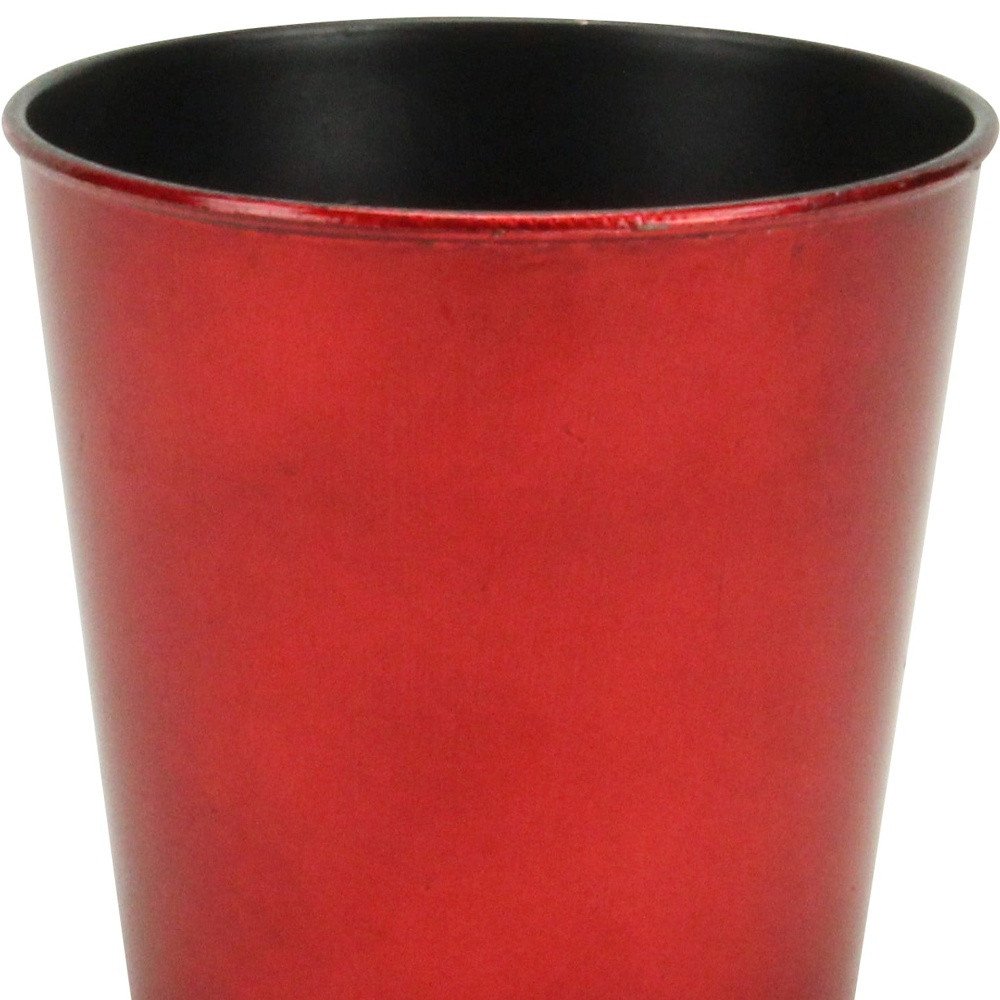 Red Recycled Plastic Indoor Outdoor Round Pot Planter - 5-inch