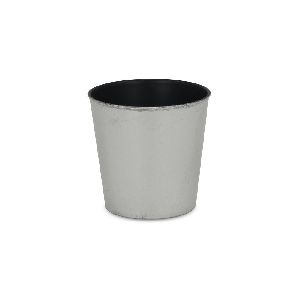 Silver Recycled Plastic Indoor Outdoor Round Pot Planter - 5-inch