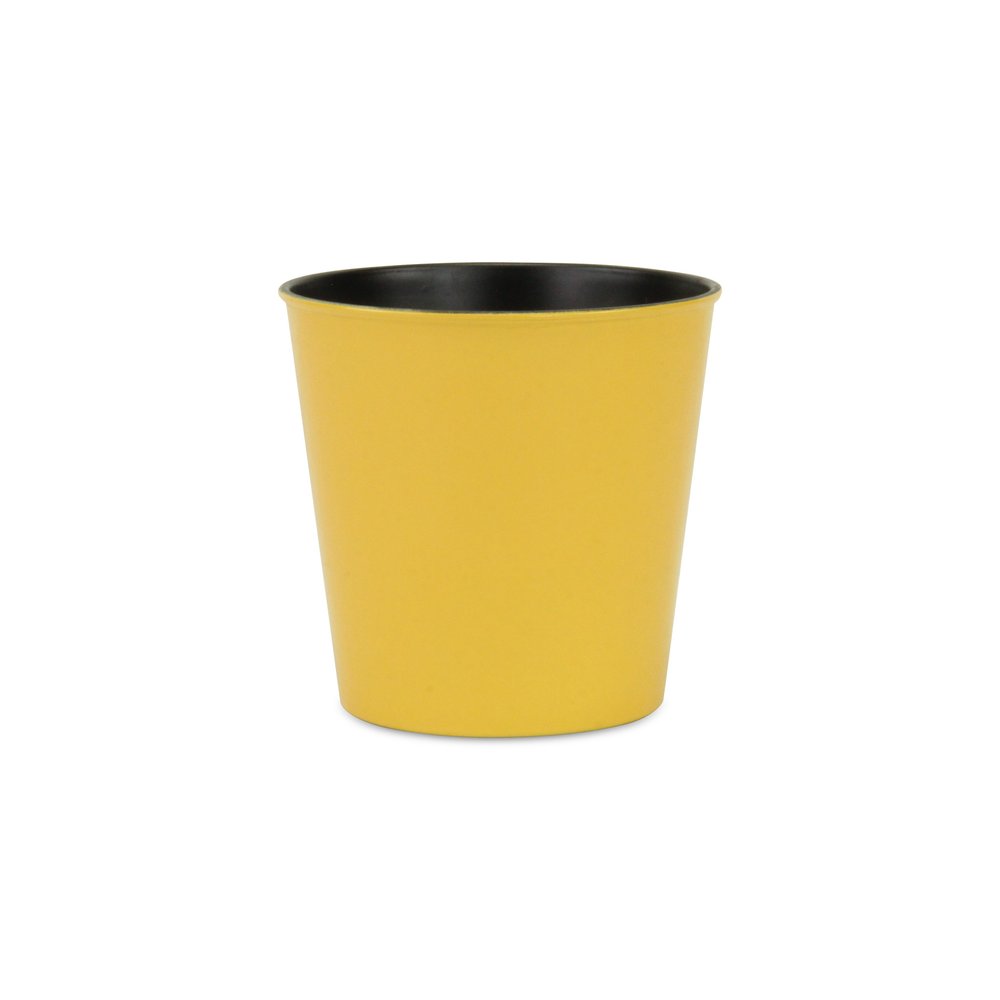 Yellow Recycled Plastic Indoor Outdoor Round Pot Planter - 5-inch