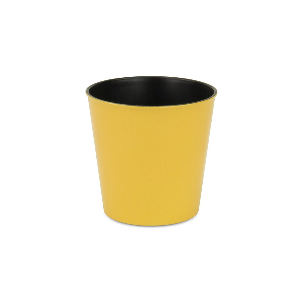 Yellow Recycled Plastic Indoor Outdoor Round Pot Planter - 5-inch
