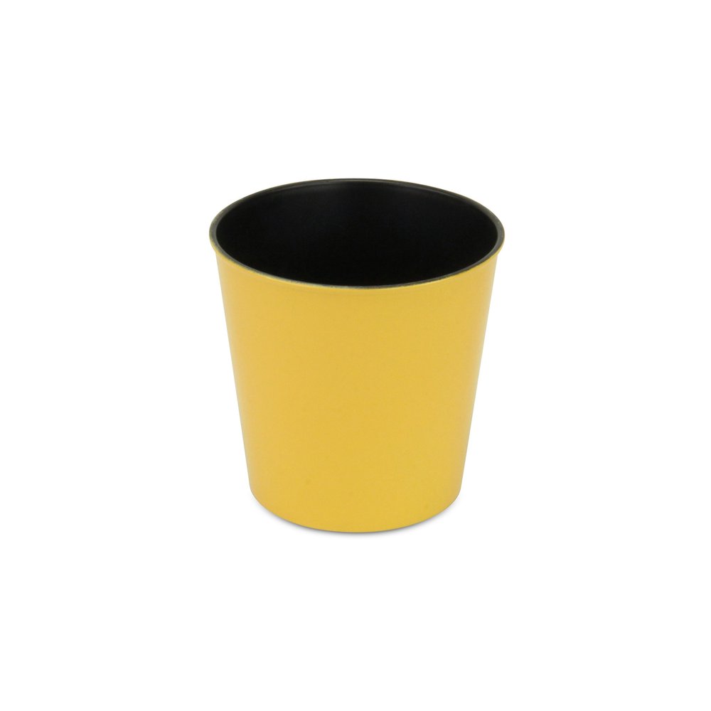 Yellow Recycled Plastic Indoor Outdoor Round Pot Planter - 5-inch