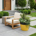 Yellow Recycled Plastic Indoor Outdoor Round Pot Planter - 5-inch