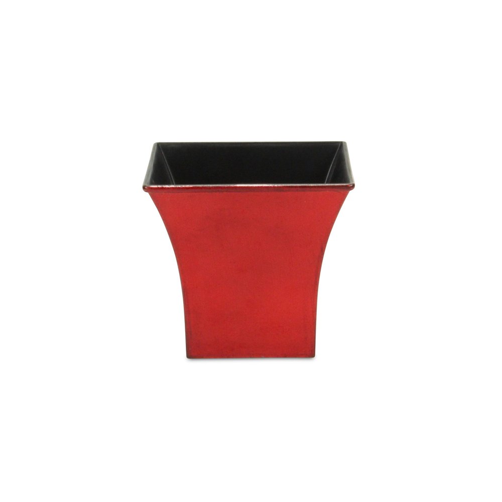 Red Recycled Plastic Indoor Outdoor Square Pot Planter - 5-inch