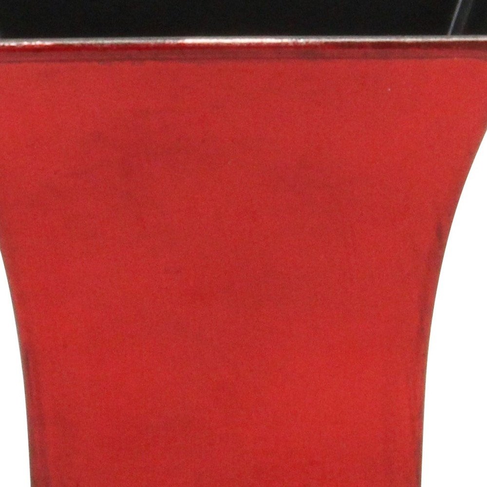 Red Recycled Plastic Indoor Outdoor Square Pot Planter - 5-inch