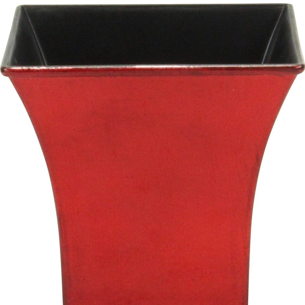 Red Recycled Plastic Indoor Outdoor Square Pot Planter - 5-inch