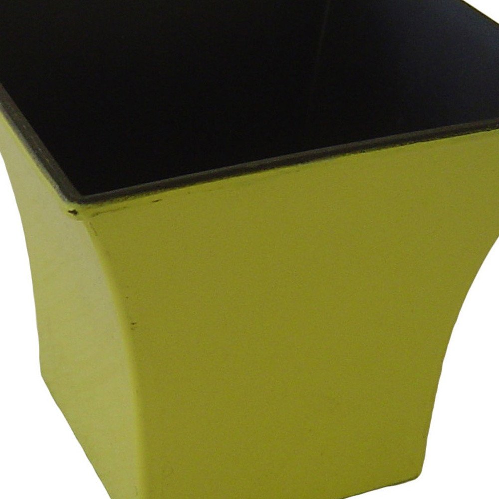 Yellow Recycled Plastic Indoor Outdoor Square Pot Planter - 5-inch