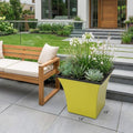 Yellow Recycled Plastic Indoor Outdoor Square Pot Planter - 5-inch