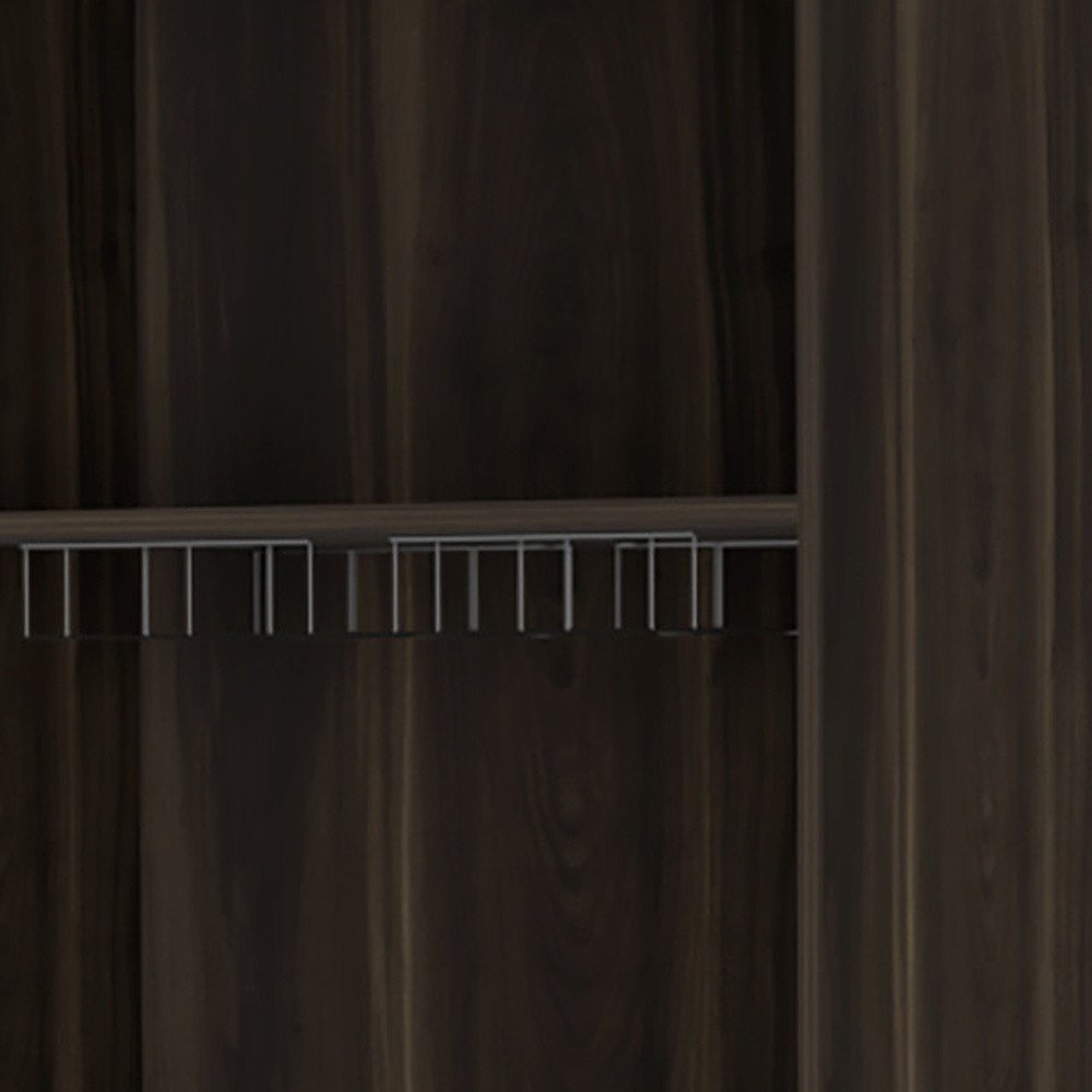 Dark Brown Corner Bar Cabinet with Multiple Shelves - 27-inch