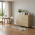 Natural Console Accent Cabinet with Three Shelves and One Drawer - 47-inch