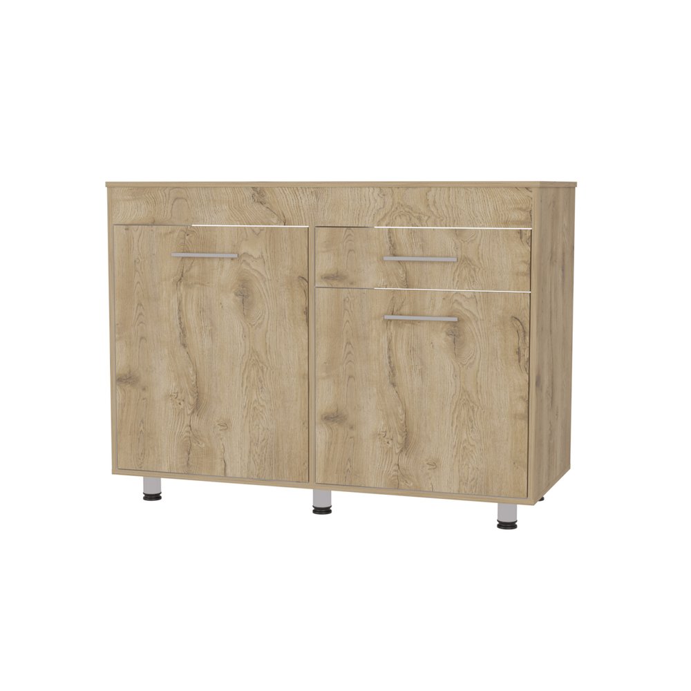 Natural Console Accent Cabinet with Three Shelves and One Drawer - 47-inch
