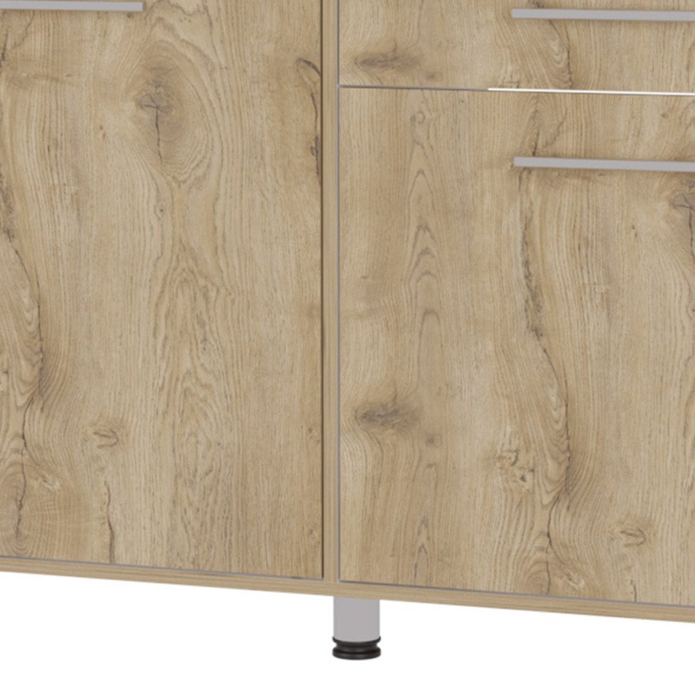Natural Console Accent Cabinet with Three Shelves and One Drawer - 47-inch