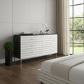 Grey Manufactured Wood Six Drawer Double Dresser - 62-inch