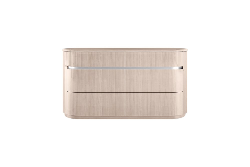 Beige Six Drawer Double Dresser - 64-inch