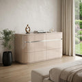 Beige Six Drawer Double Dresser - 64-inch