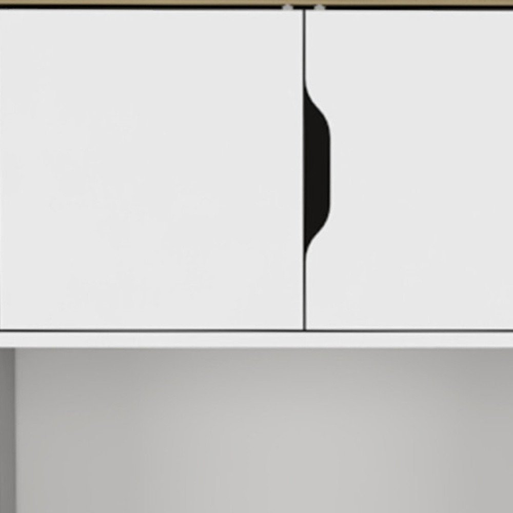 Light Oak and White Pantry Cabinet with Two Shelves - 67-inch
