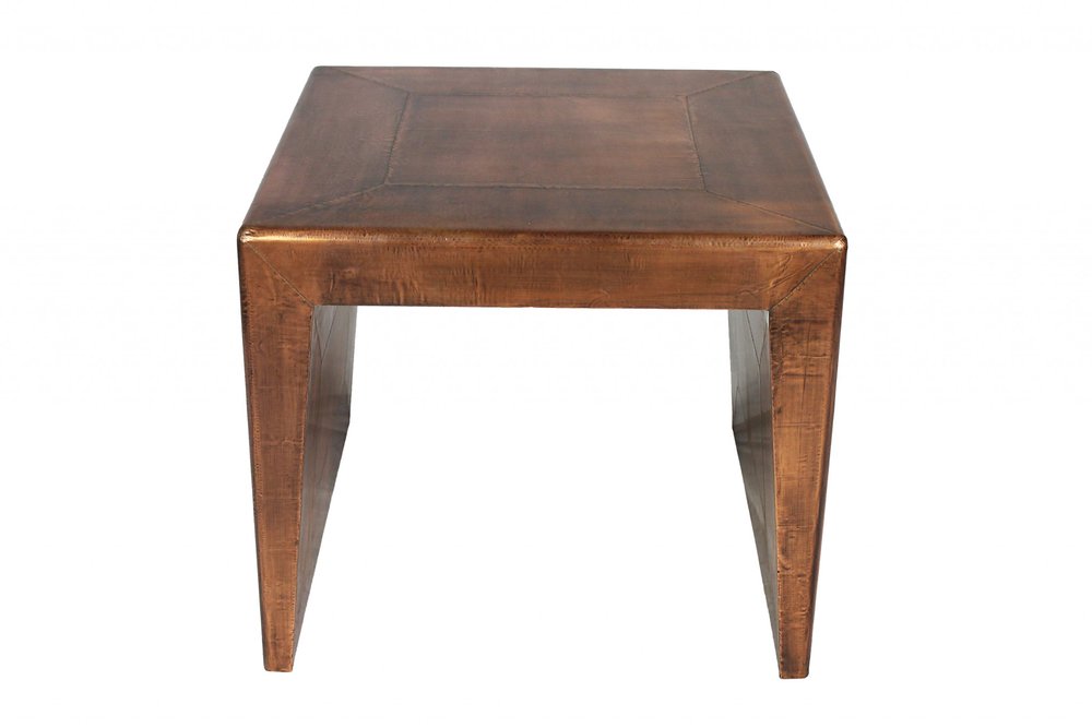 Copper Wood and Metal Square End Table - 24-inch