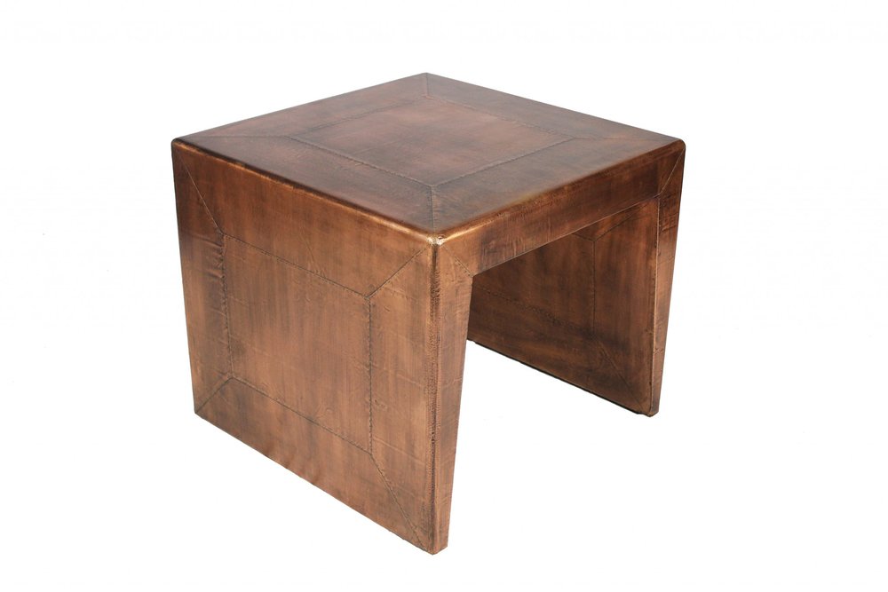 Copper Wood and Metal Square End Table - 24-inch