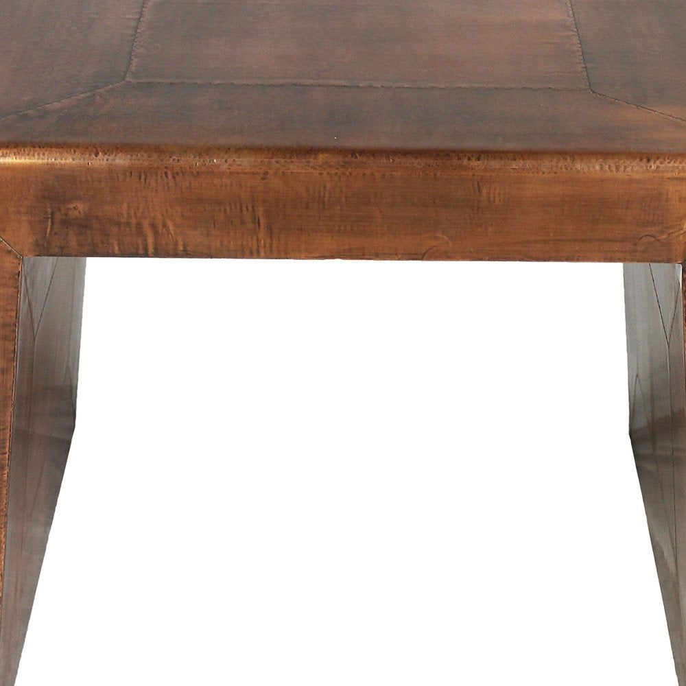 Copper Wood and Metal Square End Table - 24-inch