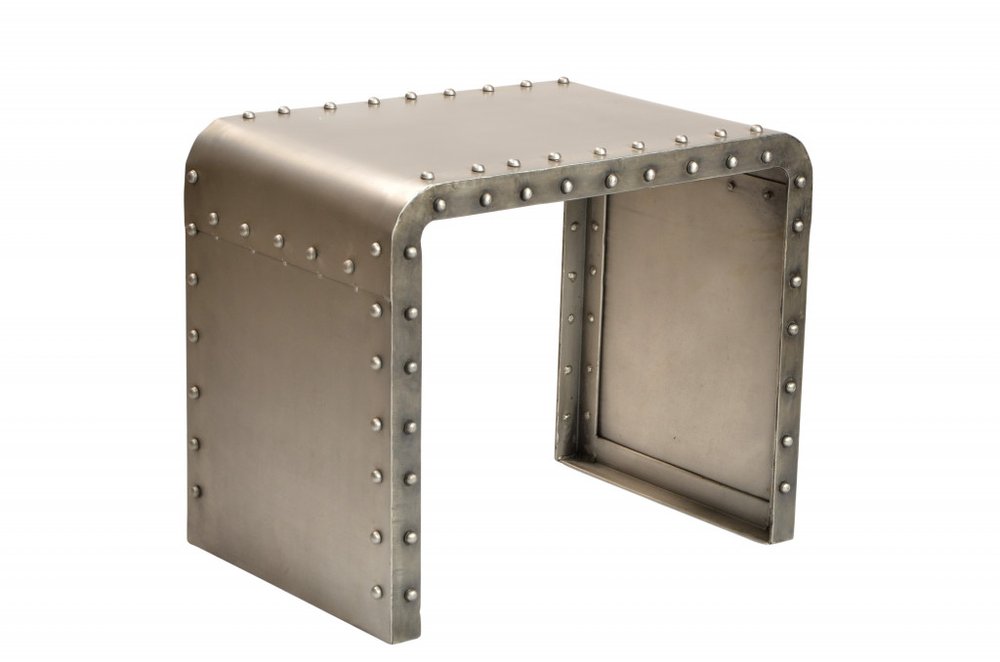Gold Metal Rectangular End Table - 20-inch