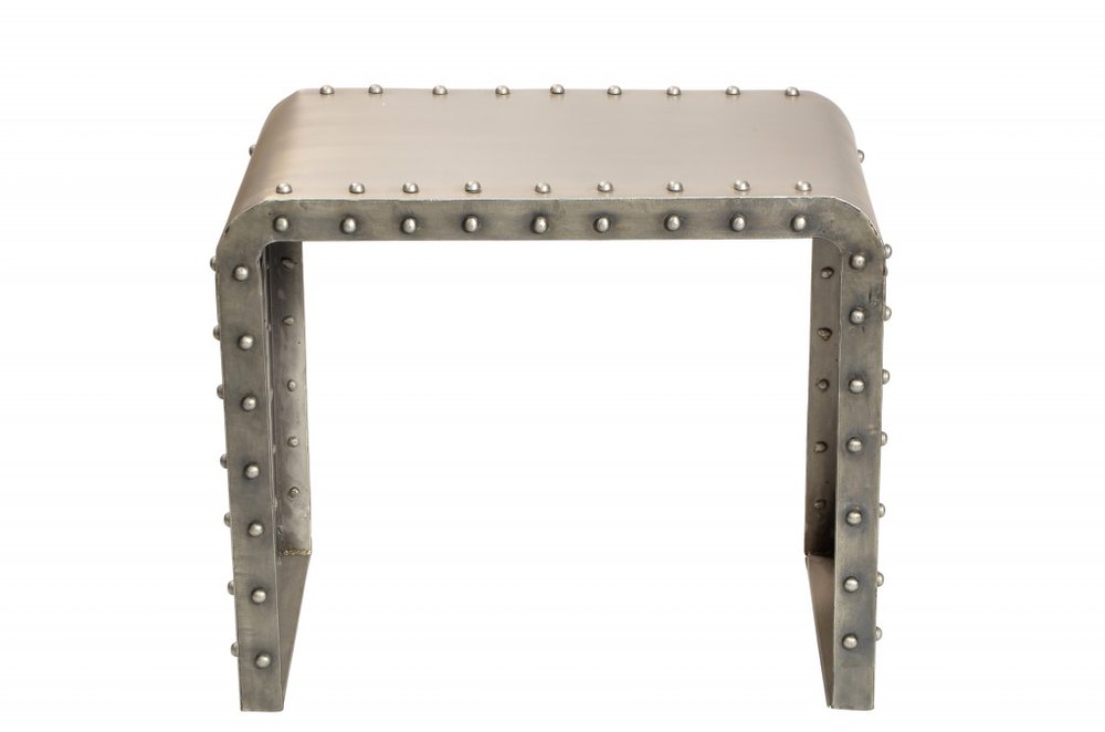 Gold Metal Rectangular End Table - 20-inch