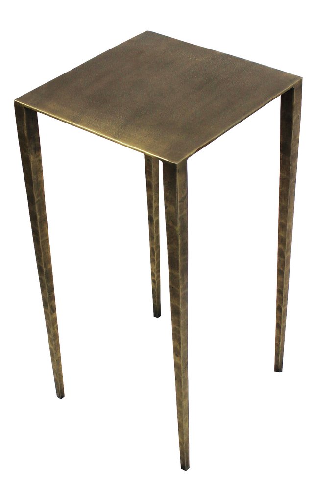 Brass Iron Square End Table - 24-inch