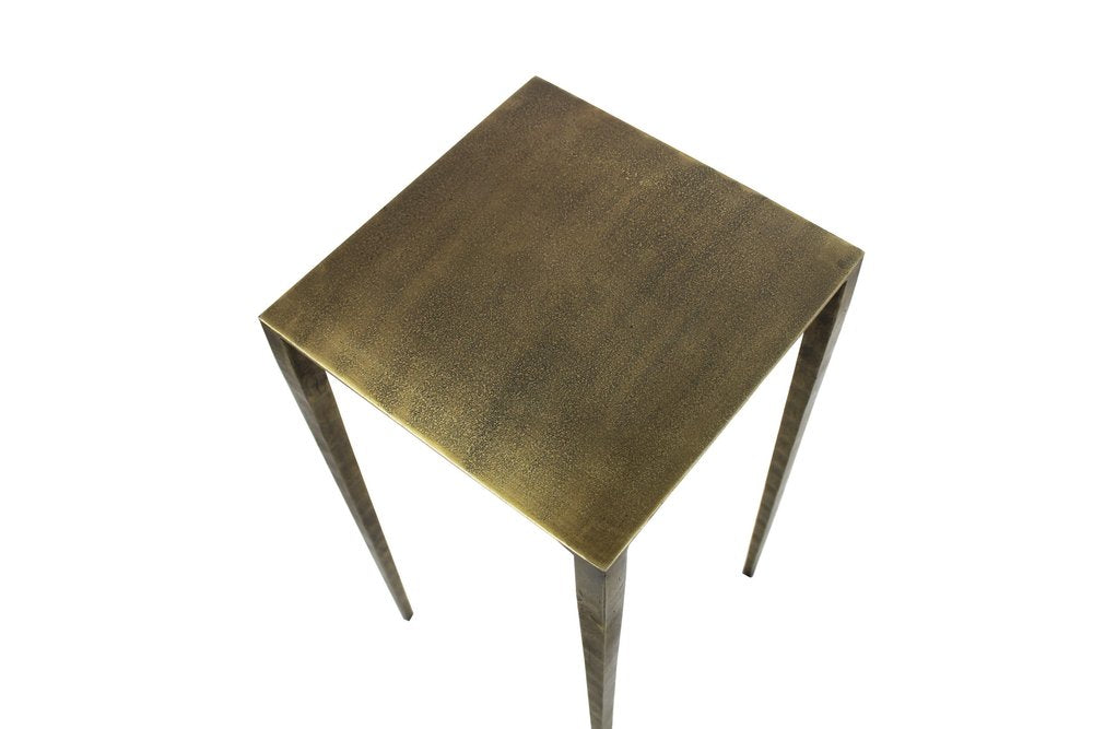 Brass Iron Square End Table - 24-inch