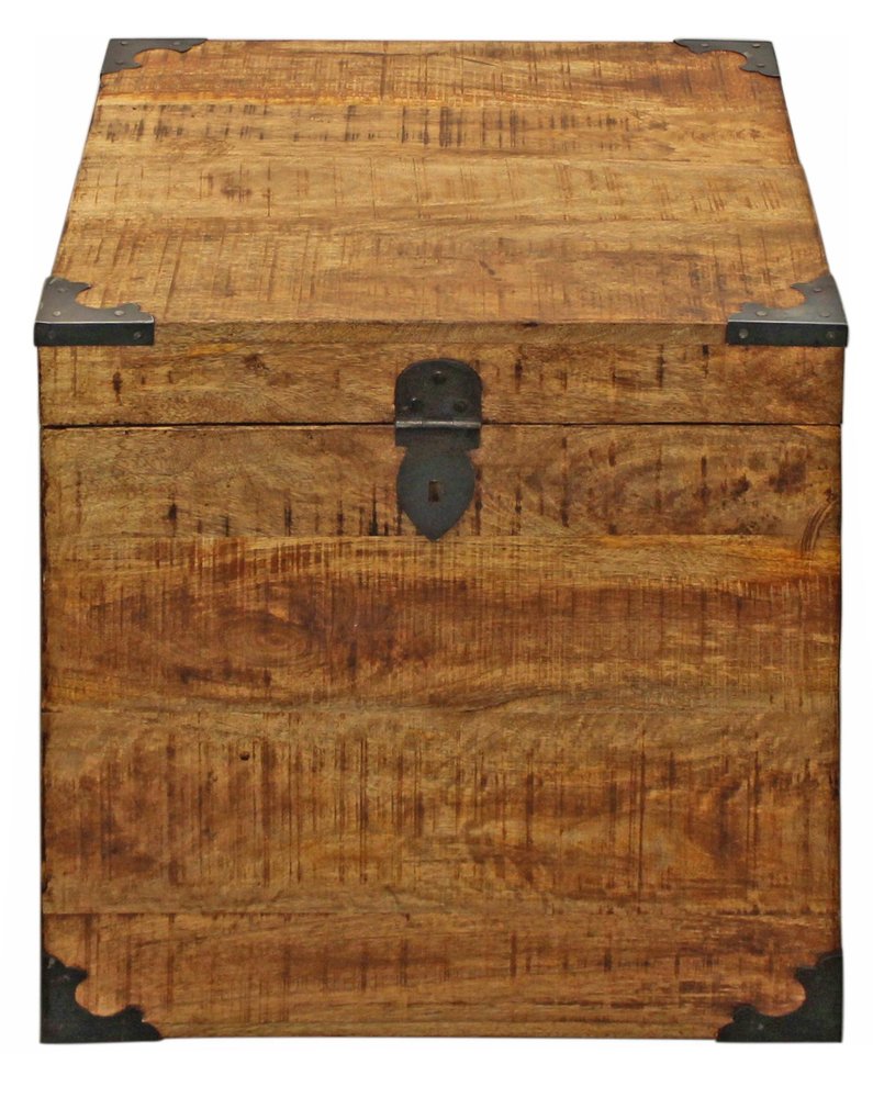 Natural Brown Solid Wood Square End Table - 20-inch
