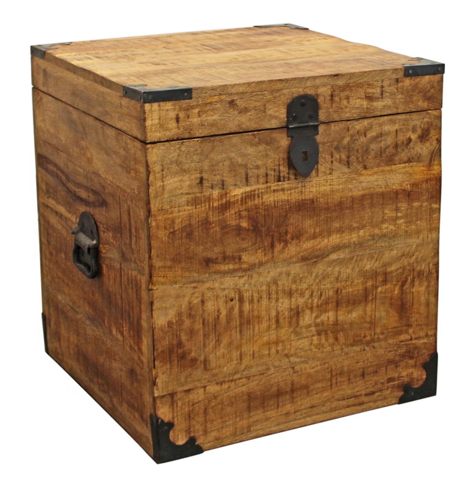 Natural Brown Solid Wood Square End Table - 20-inch