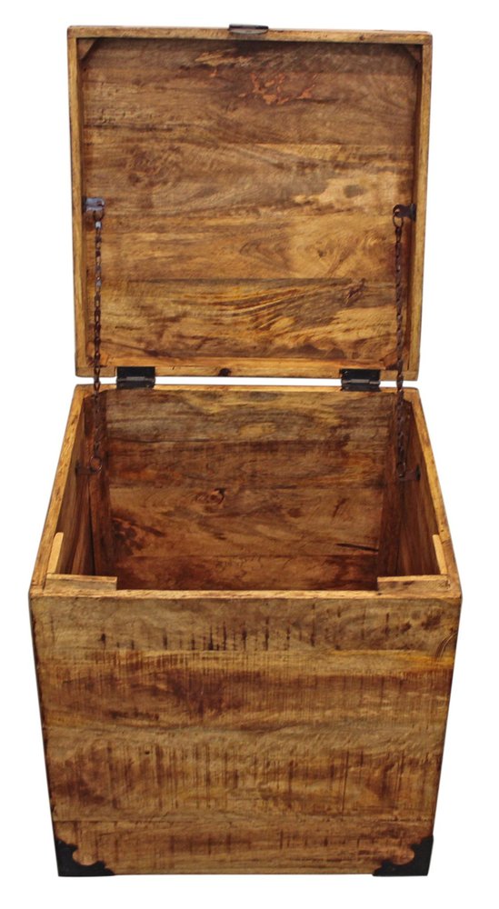 Natural Brown Solid Wood Square End Table - 20-inch
