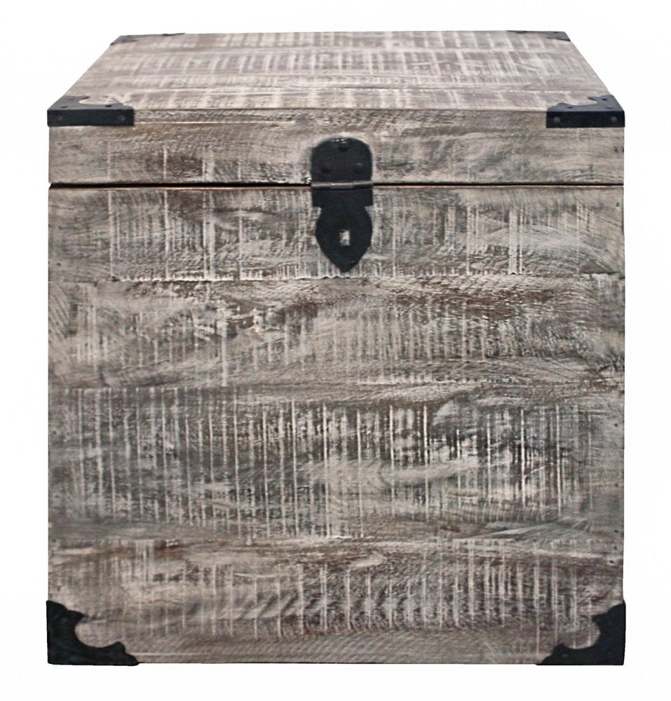 Gray Solid Wood Square End Table - 20-inch