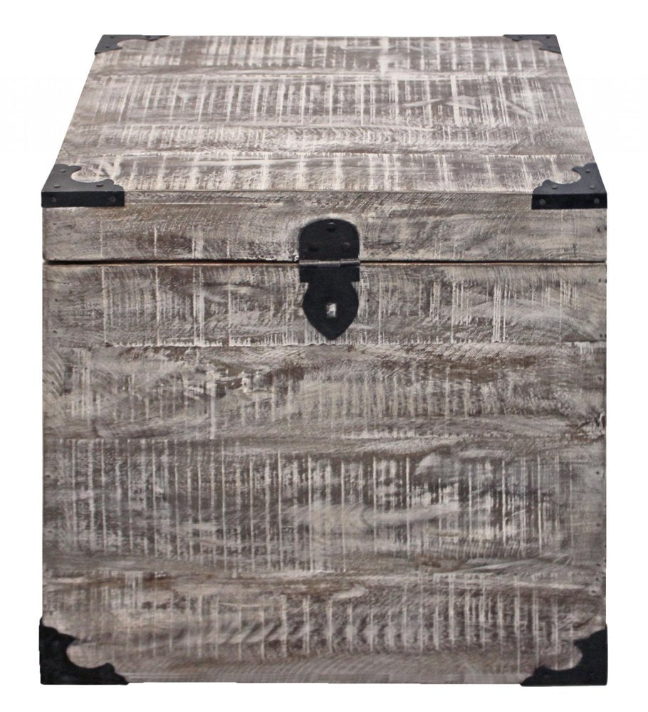 Gray Solid Wood Square End Table - 20-inch