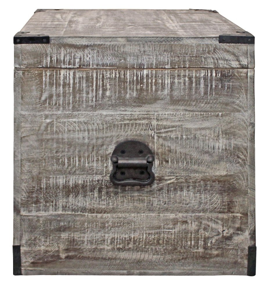 Gray Solid Wood Square End Table - 20-inch