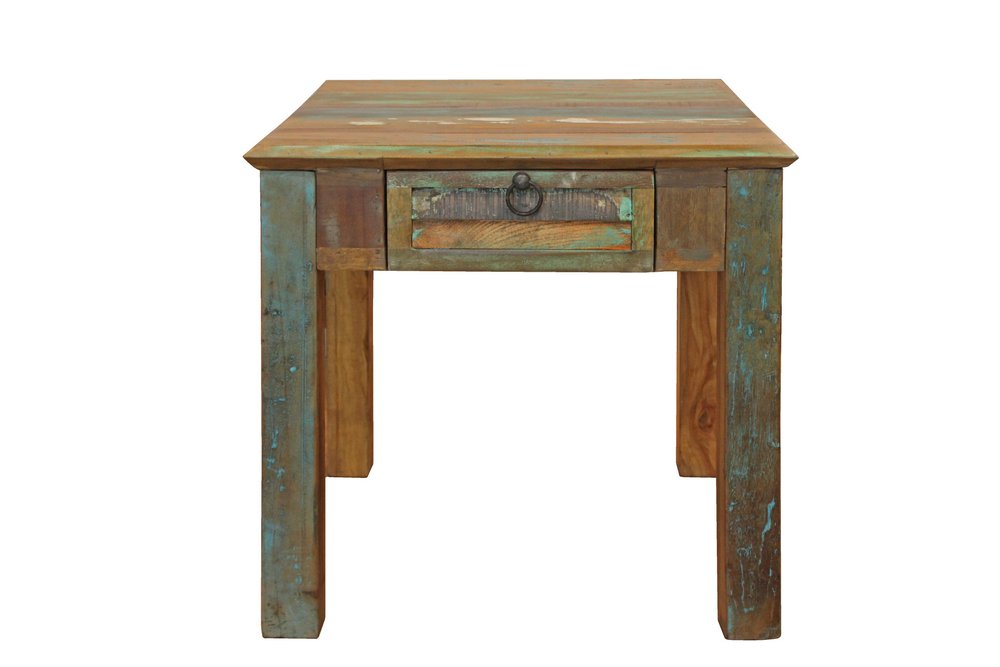 Brown Solid Wood Square End Table with Drawer - 24-inch